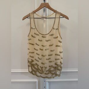 Lyla Vintage Gold Sequin and Beaded Embellished Top